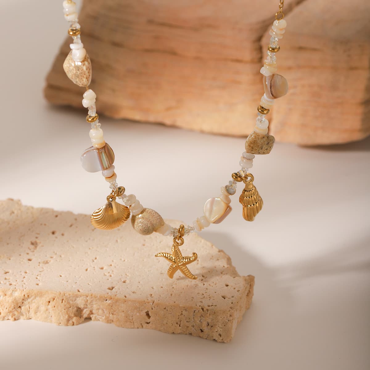Stainless Steel Conch Starfish Shell Bracelet For Women