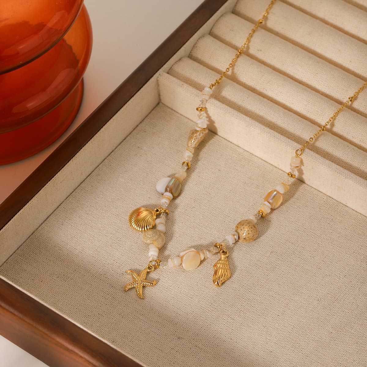 Stainless Steel Conch Starfish Shell Bracelet For Women