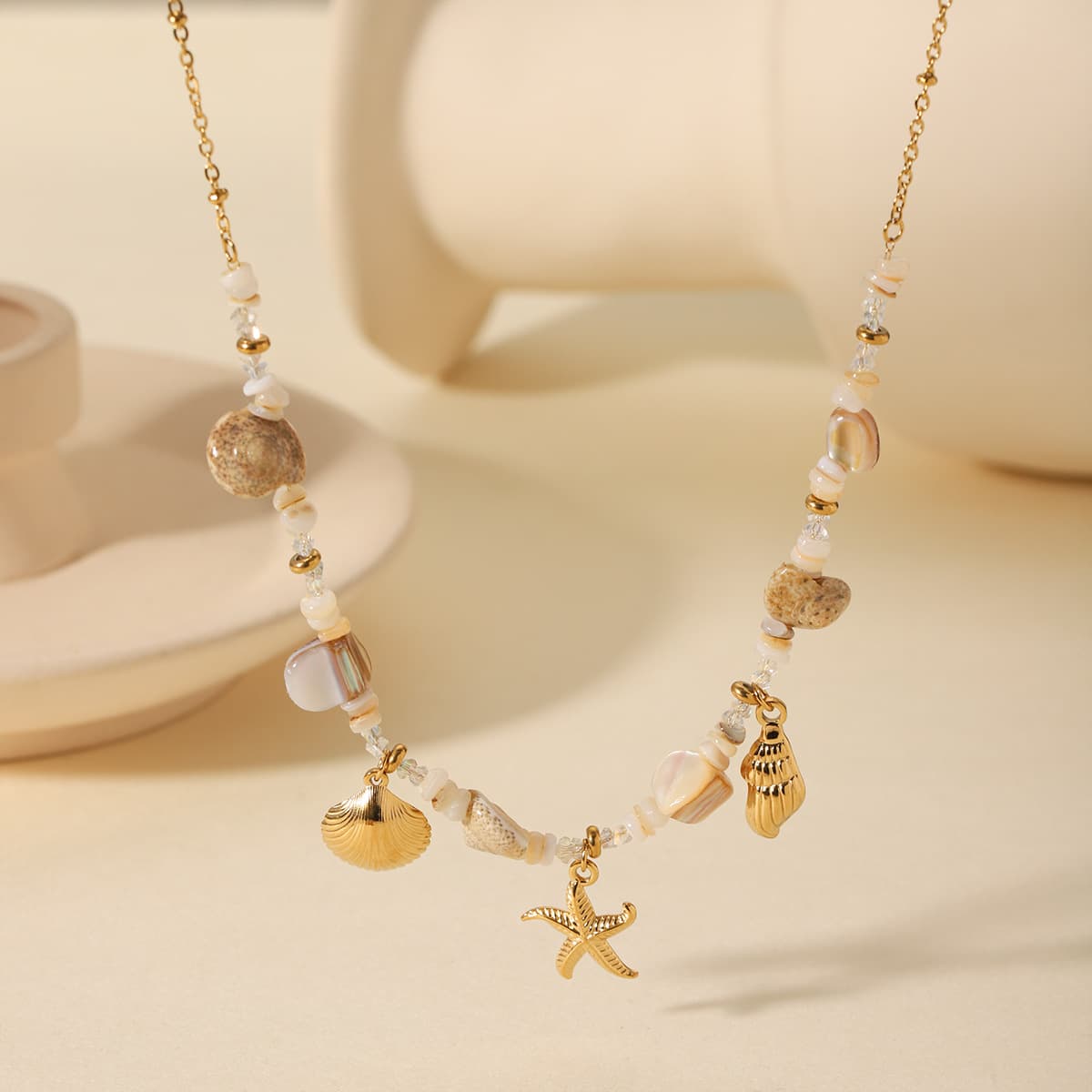 Stainless Steel Conch Starfish Shell Bracelet For Women