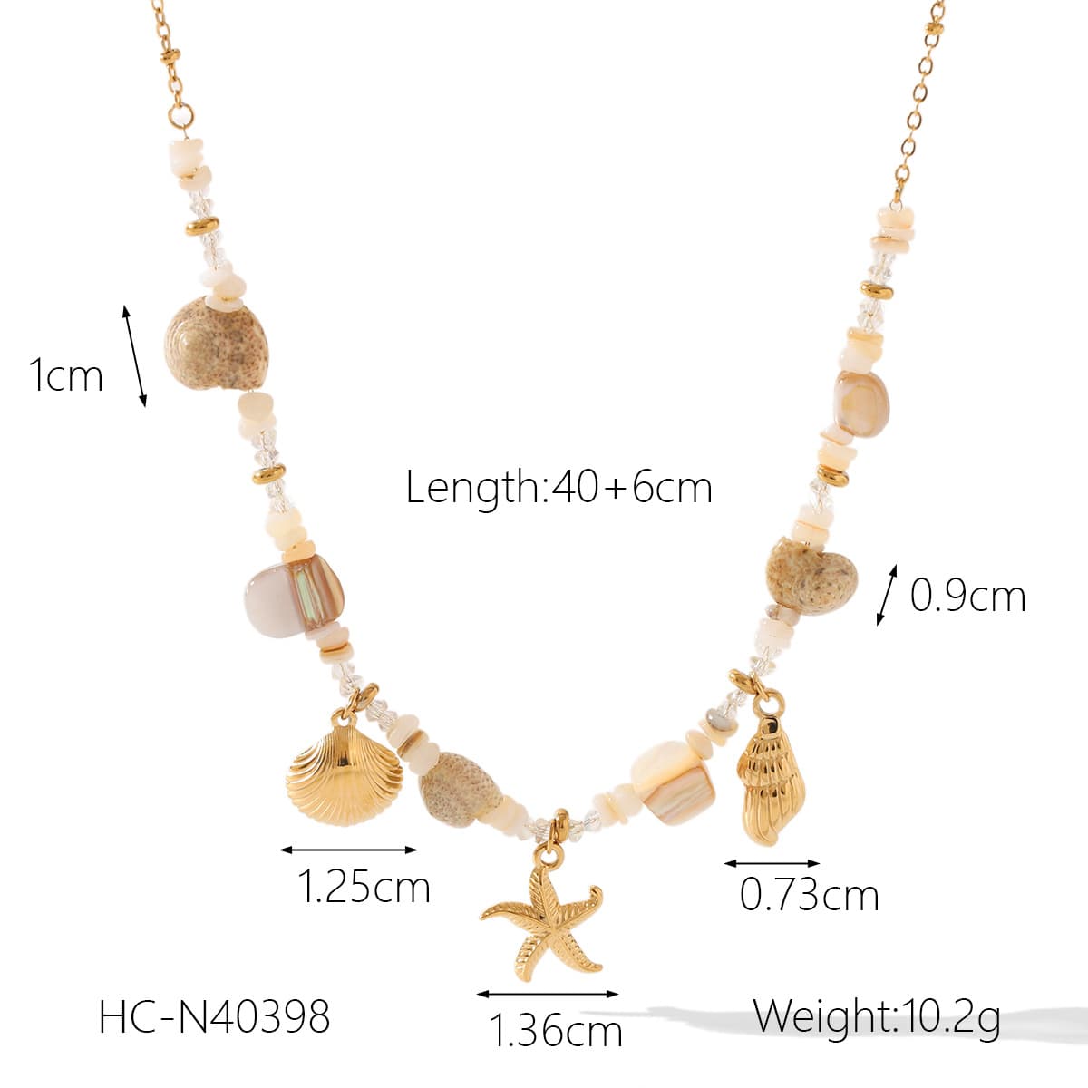 Stainless Steel Conch Starfish Shell Bracelet For Women